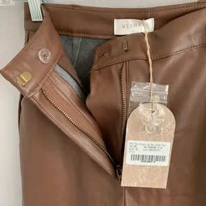 Meshki Tyra Straight Leg Faux Leather Pants Chocolate thumbnail 12