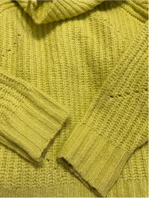LINE the Label Women’s LongSleeve Ribbed Pointelle Mock Neck Cropped Sweater XS thumbnail 10