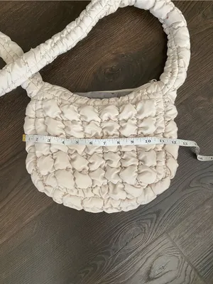 Wild Fable Cream Puffy Quilted Nylon Zip Purse thumbnail 2