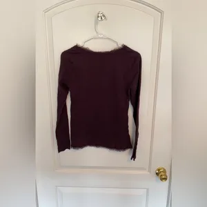 Ann Taylor Loft Dark Purple Long Sleeve Tee XS thumbnail 5