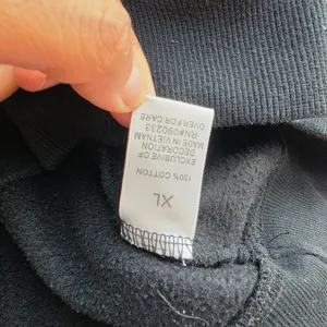 Fear of God -877 Essentials Black Raw Cut Notch Neck Sweatshirt‎ Logo FOG XL thumbnail 6