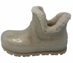 Ugg Raincloud Clear Waterproof Rubber Wool Lined Rain Boots Natural Size 7 NWOT thumbnail 1
