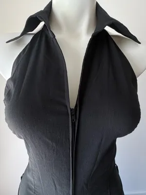 Vintage Luly K Black Belted Halter Jumpsuit thumbnail 5