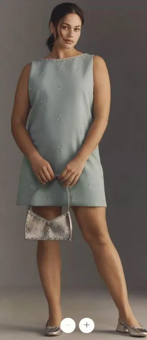 Anthropologie Atsu Crystal-Embellished Bow Mini Dress thumbnail 1