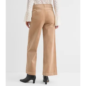 LOFT Women's Palmer Wide Leg Tan Corduroy Pants Size 30" Waist thumbnail 3