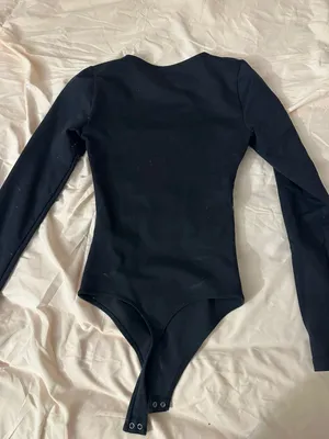 black abercrombie square neck long sleeve bodysuit thumbnail 2