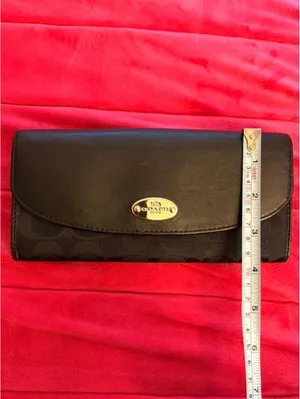 Black Coach Wallet with Silver Emblem thumbnail 7