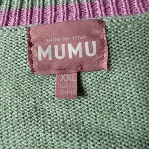 Show Me Your MuMu Hartford Sweater Dress Mint Green Pink Trim Oversized XXL thumbnail 7