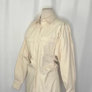 ZARA Natural Cream Shirtdress Mini Shirt Dress Buttons Pockets Twill Small thumbnail 7
