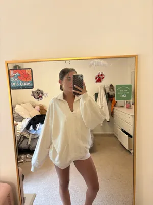 Aerie Cream V-Neck Pullover thumbnail 2