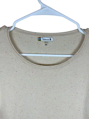 Smartwool Shadow Pine Colorblock Crew Sweater Almond Donegal Minimalist Wool M thumbnail 9