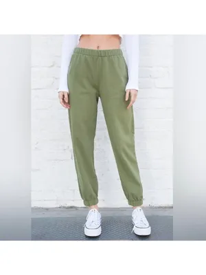 John‎ Galt Brandy Melville Joggers One Size Green Athleisure Lounge Streetwear thumbnail 2
