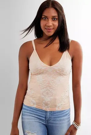 Free People Intimately Mercury Cream Beige Seamless Floral Cami Tank Top XS/S thumbnail 1