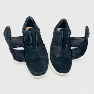 UGG Ashby Spill Seam Trainer Black Suede Laceless Chunky Platform Sneakers 9 thumbnail 9