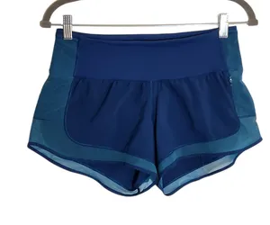 Lululemon Mind Over Miles Blue Shorts with Mesh Detail Size 4 thumbnail 1