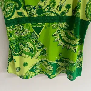 Green Paisley‎ Print Bob Mackie Studio Tank Top thumbnail 4