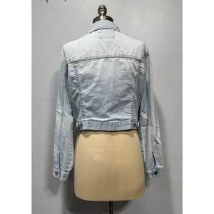 Forever 21 Denim Trucker Jean Jacket Womens Size M Button Up Long Sleeve Blue thumbnail 2