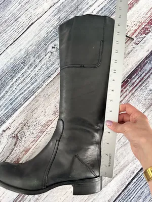 Franco Sarto Black Knee High Leather Boots “Cristo” Wide Shaft thumbnail 9
