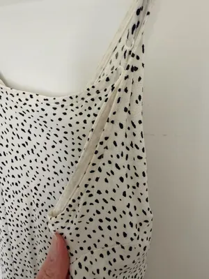 A New Day Summer Dress - White & Black Polka Dot Slit Cami Maxi Dress thumbnail 5