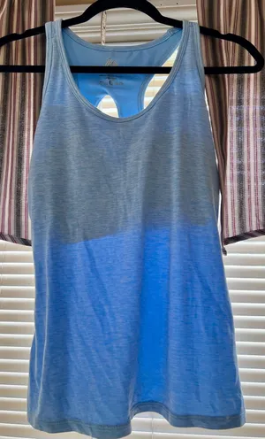 Light Blue Racerback Workout Tank Top thumbnail 1