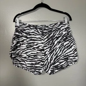 H&M Sport Black & White Zebra Print Running Shorts - Size 10 - Built in Brief thumbnail 6