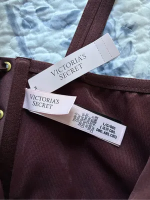 Victoria's Secret Faux Leather Mini Corset Top Lace Up, NWT, L, Burgundy Brown thumbnail 11