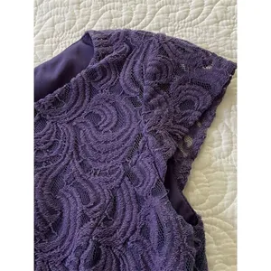 Coldwater Creek Purple Lace Knee Length Dress Size 4 Cap Sleeve​ thumbnail 8