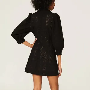 Hofmann Copenhagen Black Mini Cocktail Dress XS Designer Lace Party Wrap $480 thumbnail 3