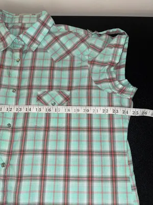 Vintage Turquoise Plaid Pearl Button Western Shirt-XL thumbnail 5