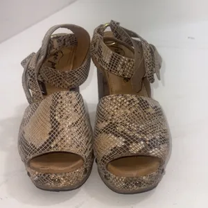 Free People Snakeskin Boho Hippie Festival Block Heel Platform Sandals Size 9 thumbnail 6