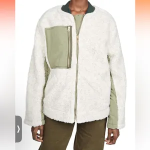 Free People Women's Rivington Sherpa Jacket, Desert Combo, Green, Medium thumbnail 3