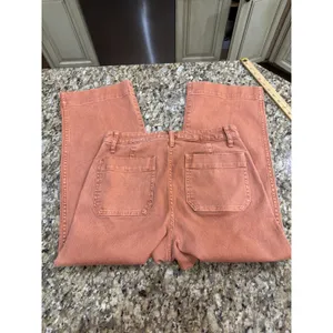 Madewell Slim Emmett Wide Leg Cropped Pant Jean Size 28 Orange Cotton Stretch thumbnail 4