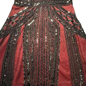 Womens Whimsigoth Dark Fairy Sequin Mesh Dress Size L Black Red Y2K 20s HOCO thumbnail 9