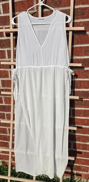 Zara White Maxi Swim Coverup Small thumbnail 1