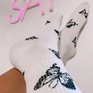 Little Black Butterfly Socks White thumbnail 3