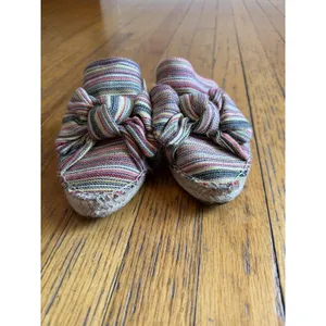 Sam Edelman Shoes Sandals Womens Size 7.5 Multicolor Striped Bow Espadrille thumbnail 2