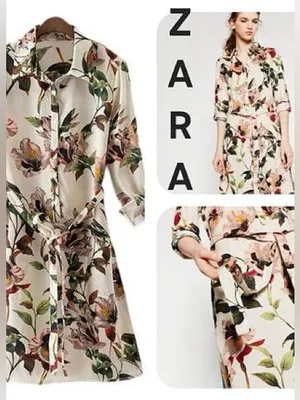 Zara Printed Tunic / Shirt Dress Size Small thumbnail 11