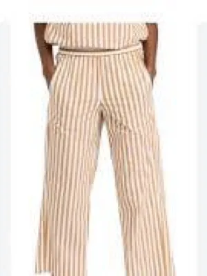 AYR The Beach Club Striped Pants Womens Small Yellow Excellent Pull On Wide Leg thumbnail 2