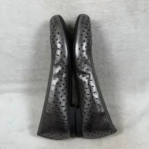 Vionic Robyn Pewter Metallic Perforated Leather Ballet Flats Orthaheel 7M thumbnail 8