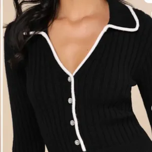 LULUS Chic Black and White Long Sleeve Ribbed Knit Cozy Casual Cardigan thumbnail 5