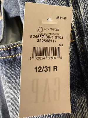 NWT GAP High Rise Wide Leg Jean Relaxed Comfort 100%‎ Cotton 12/31R thumbnail 5