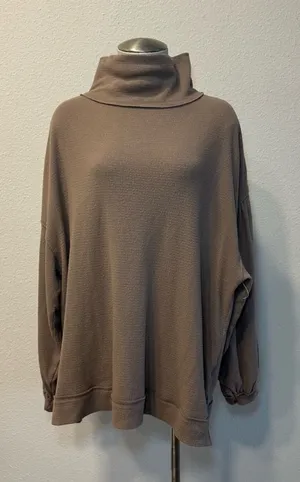 Free People We The Free Winnie Turtle Neck Cutout Ribbed Tunic Top 428 thumbnail 1