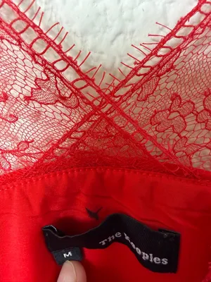 The Kooples Red Crepe Lace Bustier Fit & Flare Dress Womens Size M‎ thumbnail 12