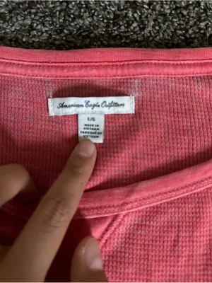 American Eagle Pink Long Sleeve Top Size Large 0198 thumbnail 2