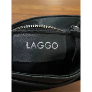 LAGGO Black Suede Leather Hobo Crossbody Bag Silver Grommet Hardware thumbnail 2