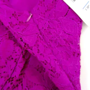 Zara Magenta Purple Floral Lace Bow V-Neck Mini Dress 3373/490/630 XS Coquette thumbnail 5