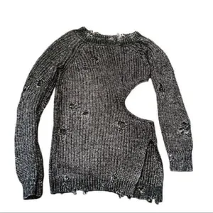 NBD Mundaka Distressed Oversized Black Metallic Sweater(Size Small) thumbnail 4