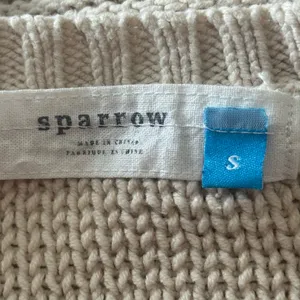 Sparrow Cream Ribbed Knit Poncho Sweater - Size Small thumbnail 4