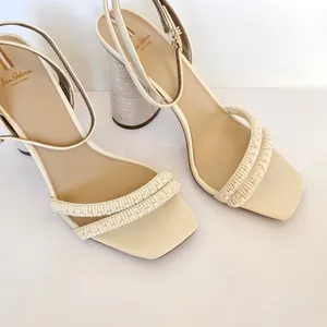 Sam Edelman Women's Ivory Kia Sandal Nappa Beaded Heels US 10‎ thumbnail 2