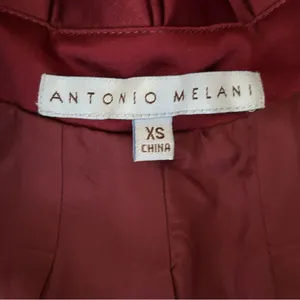 Antonio Melani Ruffled Burgundy Satin Bolero‎ Shrug Jacket Size XS thumbnail 8